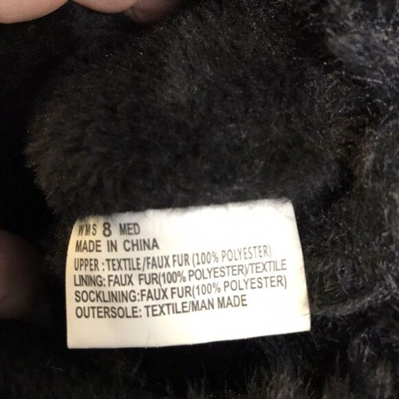 SO for Kohl's Womens Abigail Boots Faux Fur Black Slip On Button Detail Size 8 M - Picture 9 of 11